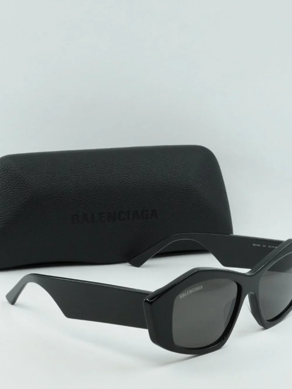 Balenciaga BB0106S 001 Cat Eye Sunglasses - Black / Grey